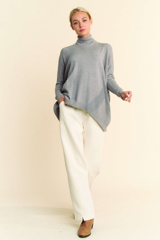 Davi & Dani Turtleneck Long Sleeve Knit Top