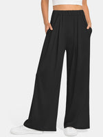 Elastic Waist Wide Leg Pants