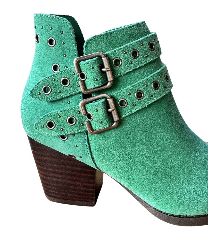 Elsa Leather Ankle Boot in Teal