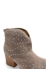 Twilight Studded Heeled Ankle Boot in Taupe