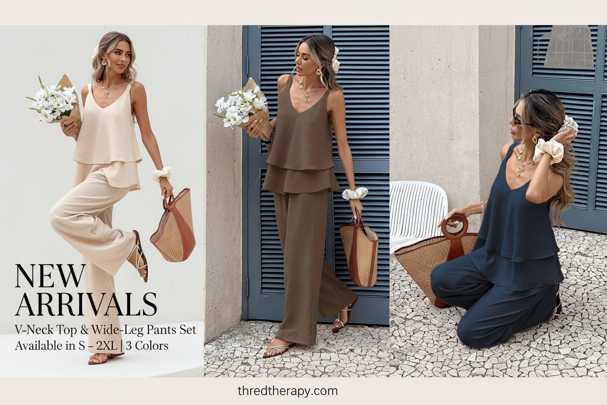 V-Neck Set New Arrivals Slideshow Banner