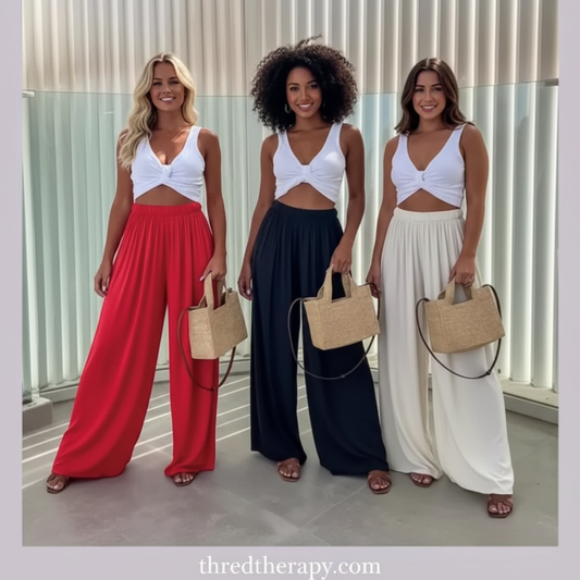 Wide-Leg Flowy Pants - Three Distinct Models