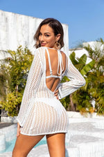 Openwork Backless Round Neck Cover Up