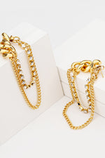 Rhinestone Copper Chain Earrings