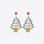 Rhinestone Alloy Christmas Tree Earrings