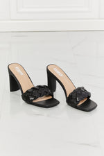 MMShoes In Love Double Braided Block Heel Sandal in Black