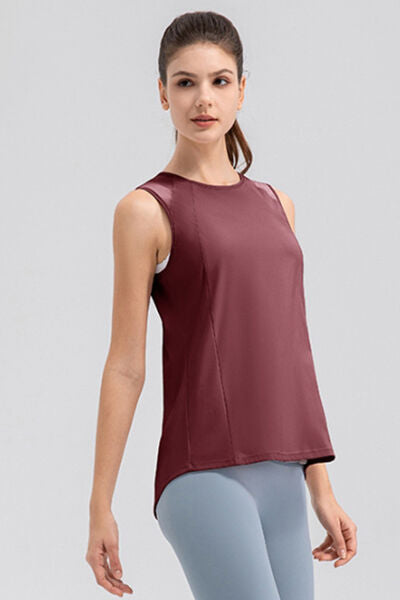 Round Neck Wide strap Active Tank