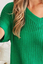 BiBi V-Neck Short Sleeve Sweater