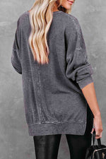 Dropped Shoulder Slit Sweatshirt