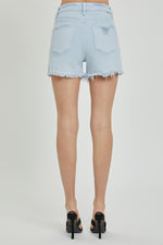 RISEN Full Size High Rise Distressed Detail Denim Shorts