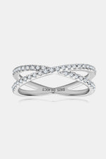 Moissanite 925 Sterling Silver Crisscross Ring