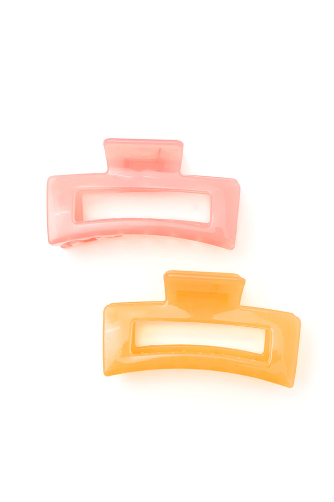Jelly Rectangle Claw Clip in Watermelon