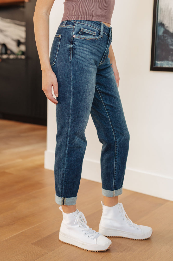 London Midrise Cuffed Boyfriend Jeans