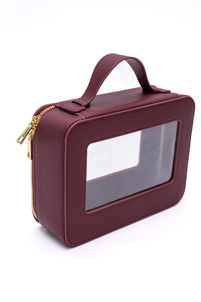 Travel Cosmetic Case in Wine