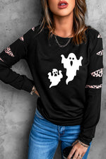 Ghost Graphic Round Neck Sweatshirt
