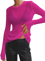 Round Neck Ribbed Knit Top