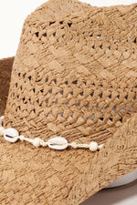 Fame Openwork Shell Weave Straw Hat