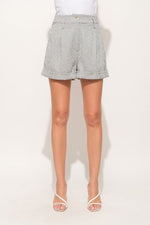 And The Why Pin Striped High Waist Rolled Shorts