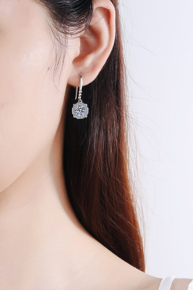 925 Sterling Silver Moissanite Hook Earrings