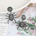Spider Rhinestone Alloy Earrings